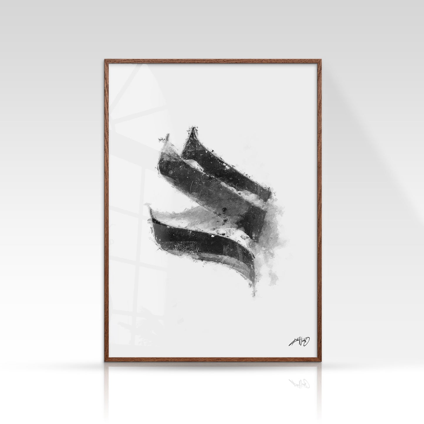 Black and White Calligraphy Art Poster