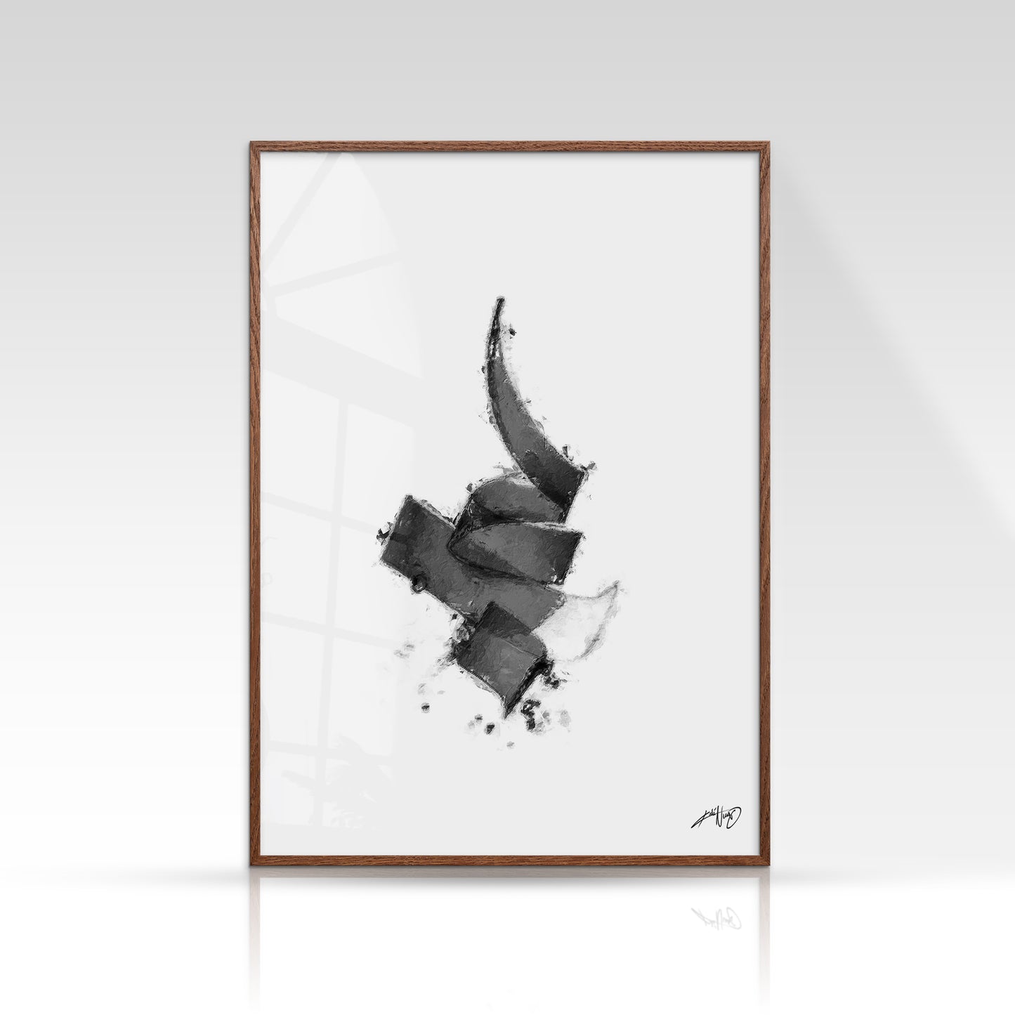 Black and White Calligraphy Art Poster