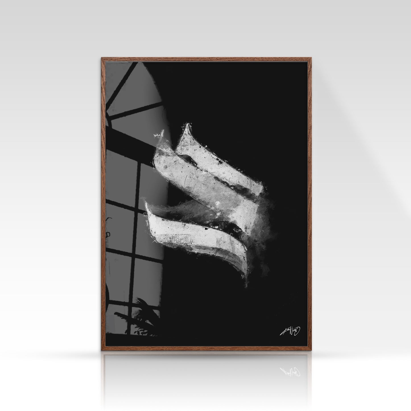 Black and White Calligraphy Art Poster