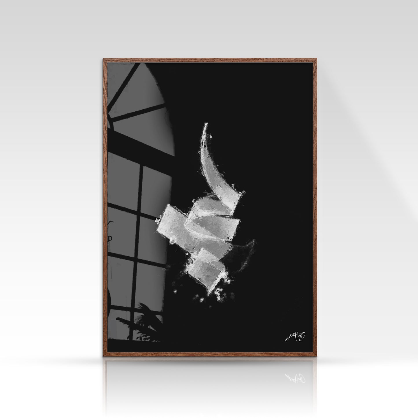 Black and White Calligraphy Art Poster