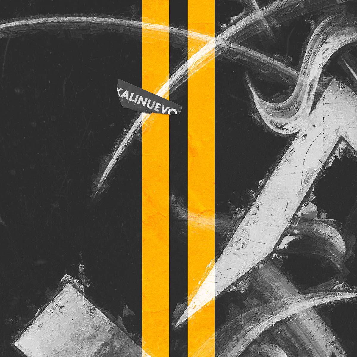 Black, White and Orange Calligraphy and Graffiti Art Poster