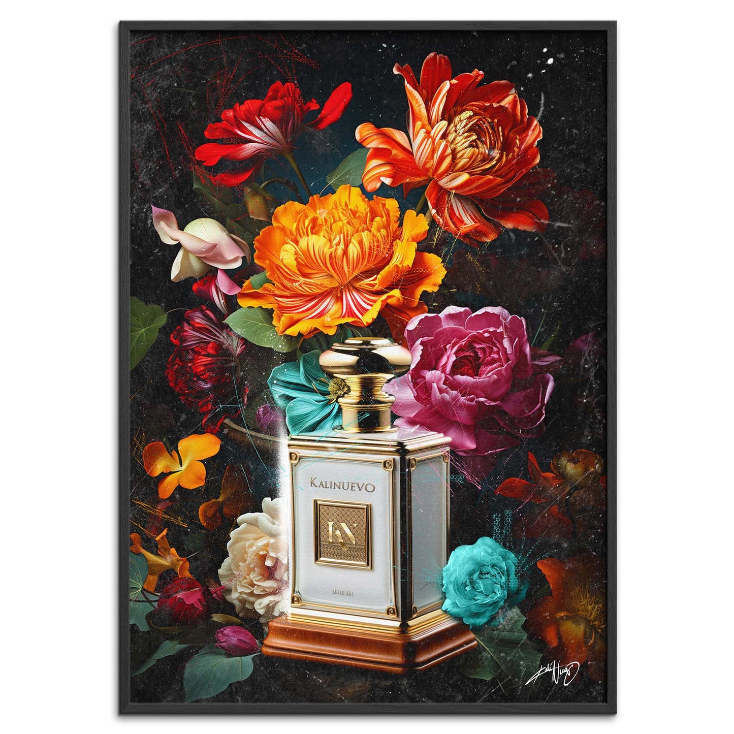 Kali Nuevo - En flot buket blomser, flower bouquet, blomster plakat vintage, Beautiful flower poster.