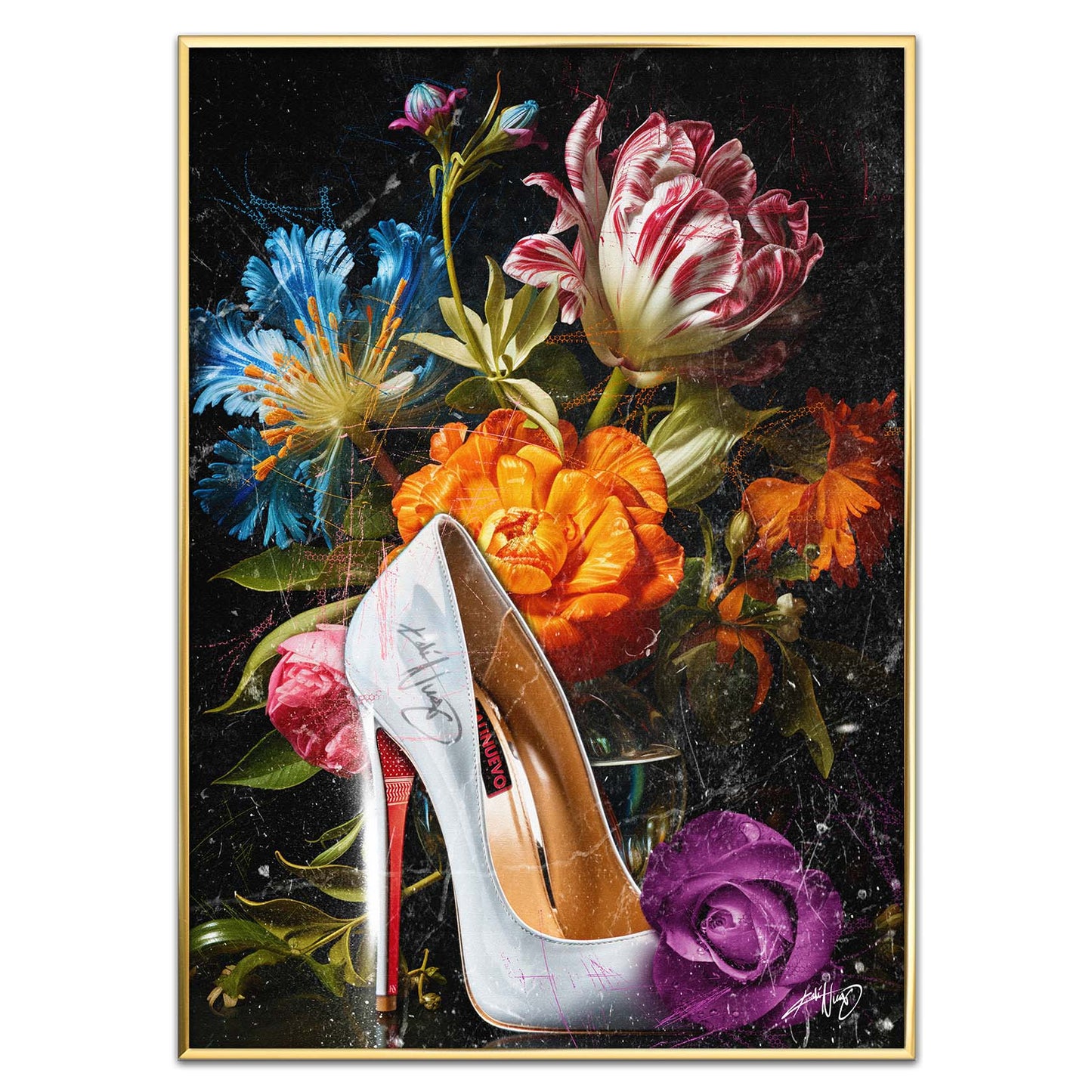 Kali Nuevo - En flot buket blomser, flower bouquet, blomster plakat vintage, Beautiful flower poster.
