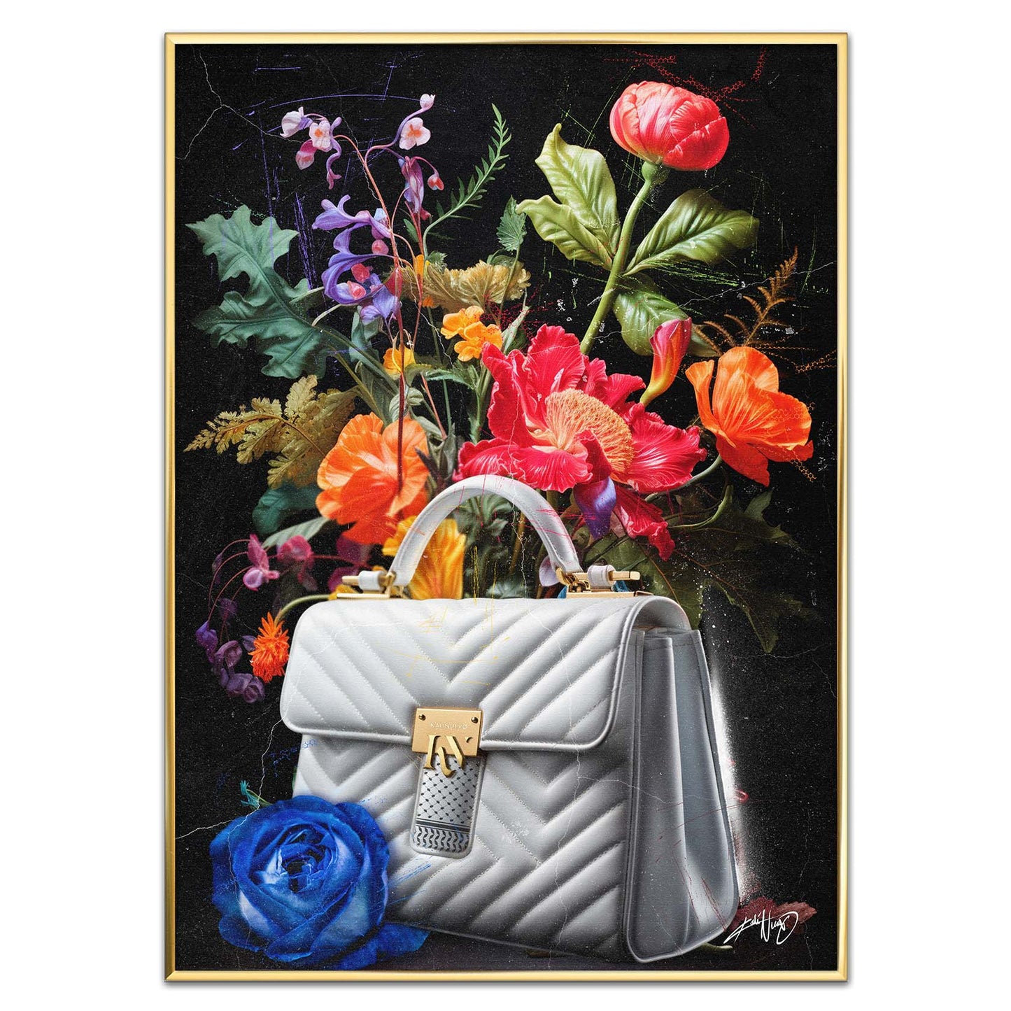 Kali Nuevo - En flot buket blomser, flower bouquet, blomster plakat vintage, Beautiful flower poster.