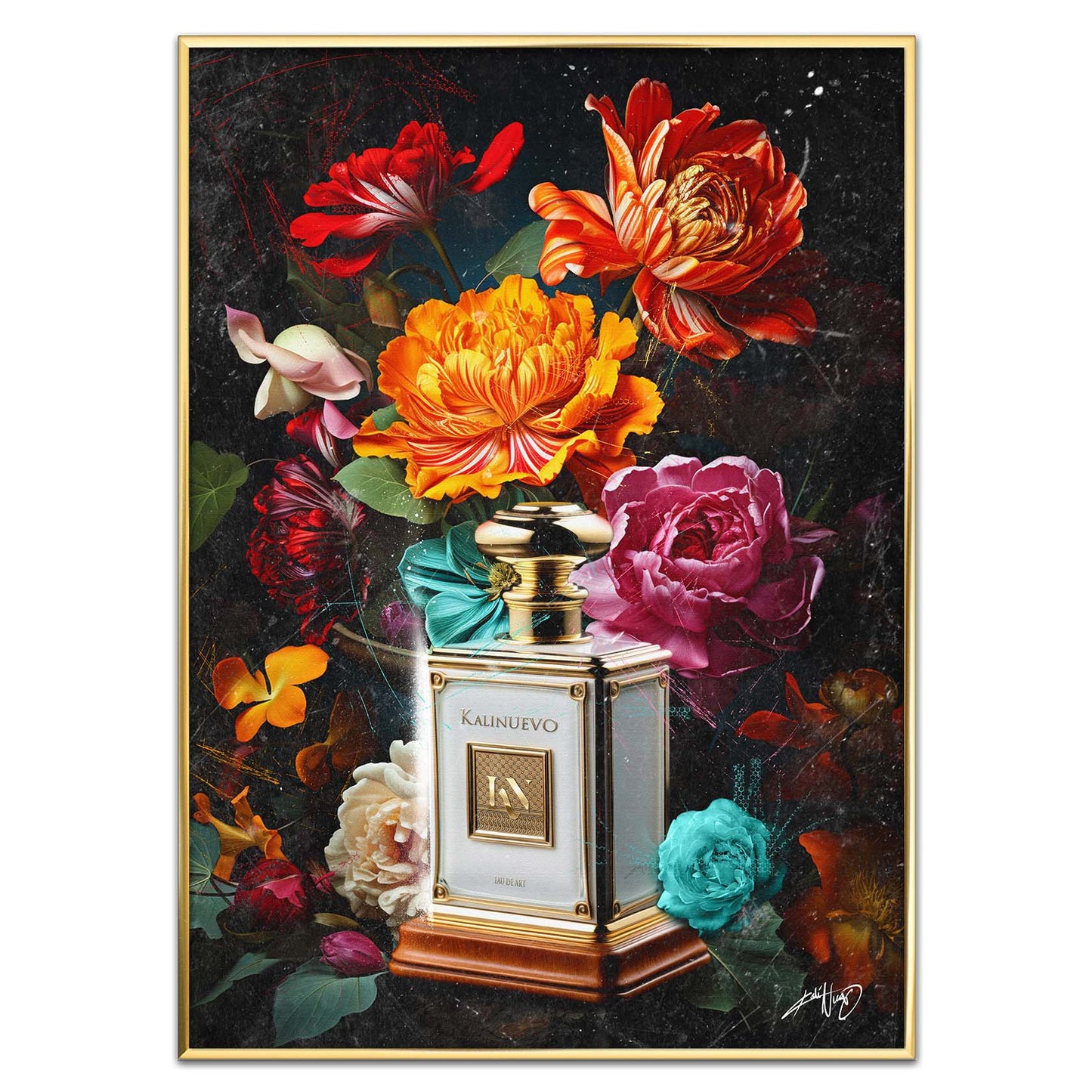 Kali Nuevo - En flot buket blomser, flower bouquet, blomster plakat vintage, Beautiful flower poster.