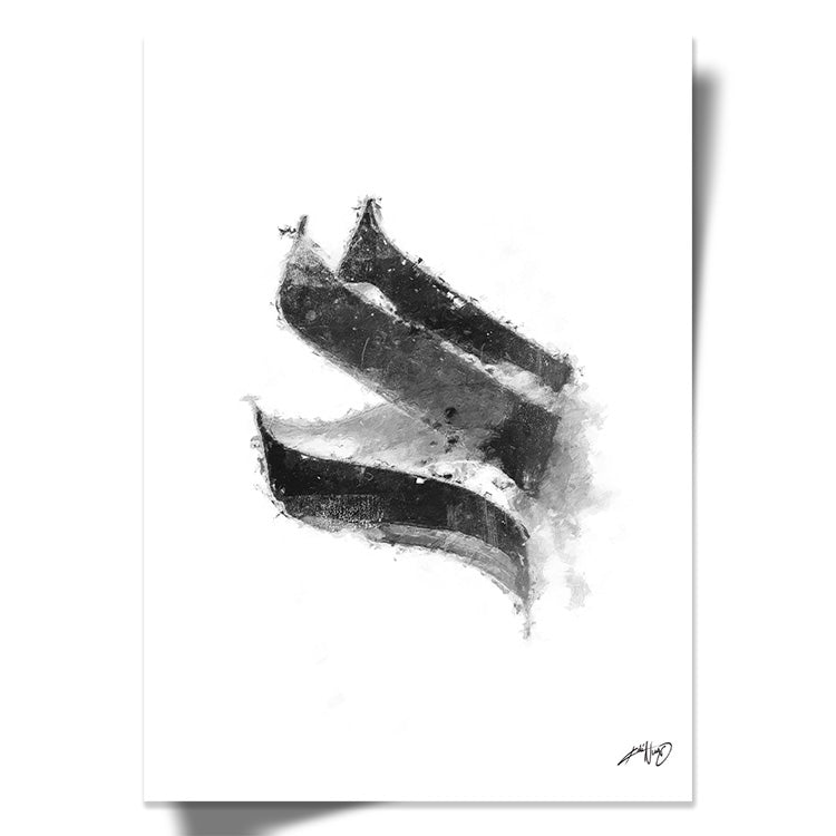 Black and White Calligraphy Art Poster